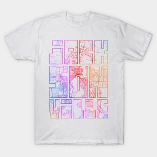 Jacksonville, USA City Map Typography - Colorful T-Shirt